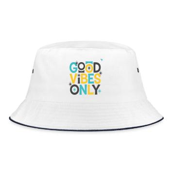 Bonnes Vibrations Uniquement ! - Bucket Hat - white/navy - Front