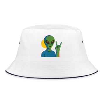 Panneau néon en pierre extraterrestre - Bob - blanc/marine - Devant