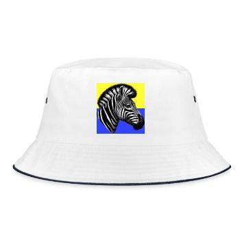 zebra - Bucket Hat - white/navy - Front