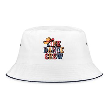 Line Dance Team - Bucket Hat - Weiß/Navy - Vorne