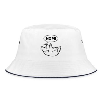  Nager Meerschweinchen Nope Schwarz - Bucket Hat - Weiß/Navy - Vorne