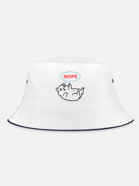 Hamster Nope Comic Farbig - Bucket Hat - Weiß/Navy - Vorne