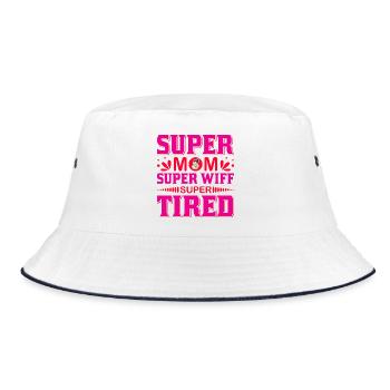 Super Maman Super Femme Super Fatiguée Chemise drôle - Bob - blanc/marine - Devant