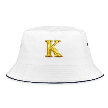 K Golden Monogram - Bucket Hat - white/navy - Front