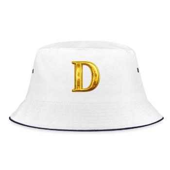 Monogramme en D Or - Bob - blanc/marine - Devant