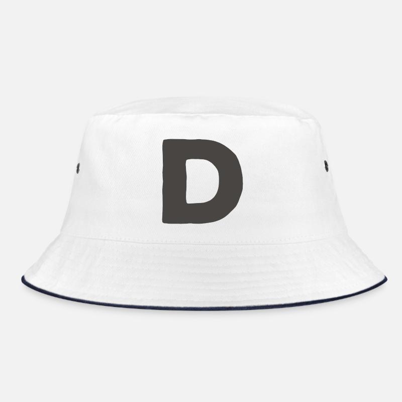 Minimal Letter D Bold Monogram Typography Bucket Hat