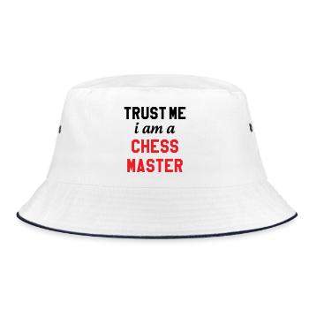 Maître de l'Échiquier Pro Schachmeister - Bucket Hat - Weiß/Navy - Vorne