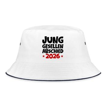 Junggesellenabschied 2026 - Bucket Hat - Weiß/Navy - Vorne