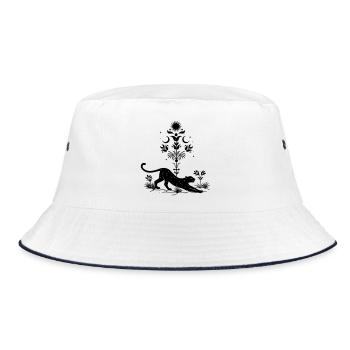 Cosmic Leopard Boho - Bucket Hat - Weiß/Navy - Vorne