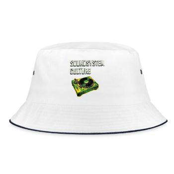 Soundsystem Culture Turntable Dub Reggae - Bucket Hat - white/navy - Front