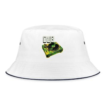 Dub Reggae Turntable - Bucket Hat - white/navy - Front
