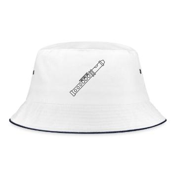Flöte - Bucket Hat - Weiß/Navy - Vorne