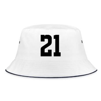 21 - Bucket Hat - Weiß/Navy - Vorne