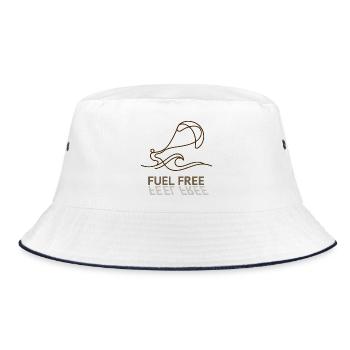 Kite Fuel Free, Feel Free Shirt, Hoodie, Cap, Bag - Bucket Hat - white/navy - Front