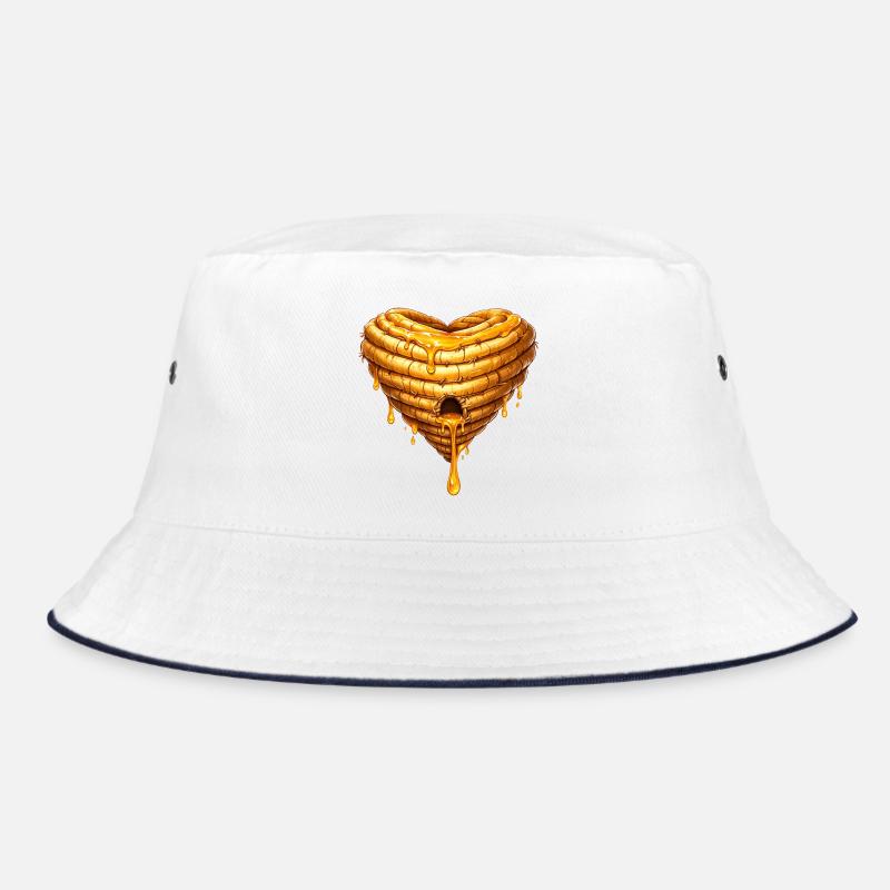Herz Bienenkorb mit Honig Illustration  Bucket Hat