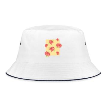 Pastel roses on cream - Bucket Hat - white/navy - Front