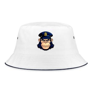 Monkey Police - Bucket Hat - white/navy - Front