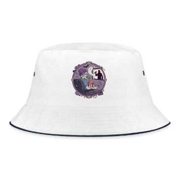 Horror Kino Zombie Zuschauer Design - Bucket Hat - Weiß/Navy - Vorne