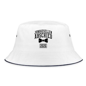 Junggesellenabschied 2026 JGA - Bucket Hat - Weiß/Navy - Vorne