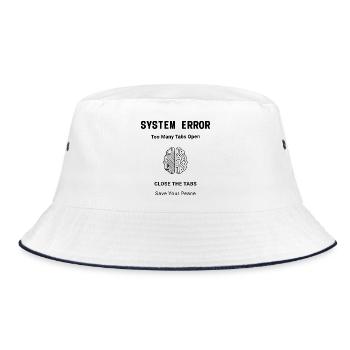 System Error Backprint – Aesthetic Mental Health - Bucket Hat - Weiß/Navy - Vorne