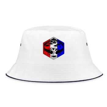 Baum-Frankreich - Bucket Hat - Weiß/Navy - Vorne