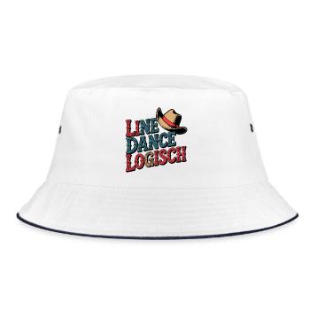 Line Dance Logisch - Bucket Hat - Weiß/Navy - Vorne