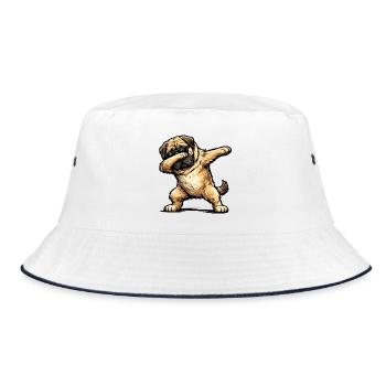 Dabbing Mastiff - Bucket Hat - white/navy - Front