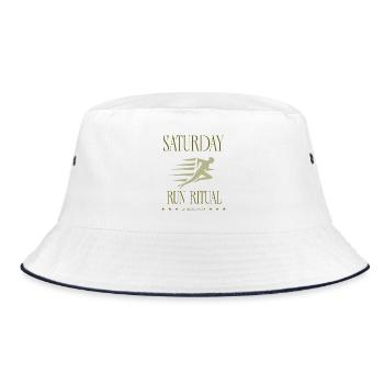 Runner - Saturday Run Ritual - Bucket Hat - Weiß/Navy - Vorne