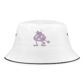 Funny poop pile dancing - Bucket Hat - white/navy - Front