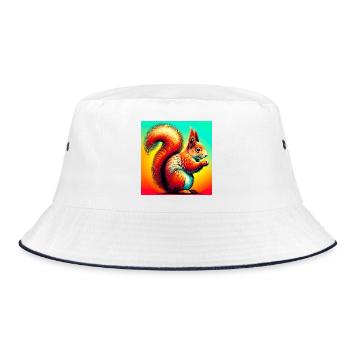 Eichhörnchen - Bucket Hat - Weiß/Navy - Vorne
