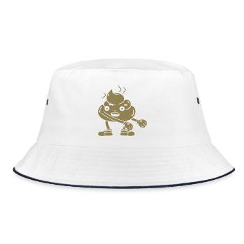 Funny poop pile dancing - Bucket Hat - white/navy - Front
