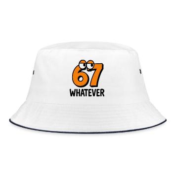 Six Seven Whatever Italian Brainrot Humor Meme - Bucket Hat - white/navy - Front
