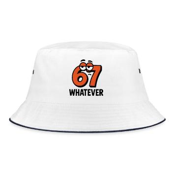 Six Seven Whatever Italian Brainrot Humor Meme - Bucket Hat - white/navy - Front