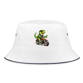 Dinosaure motard - Bob - blanc/marine - Devant