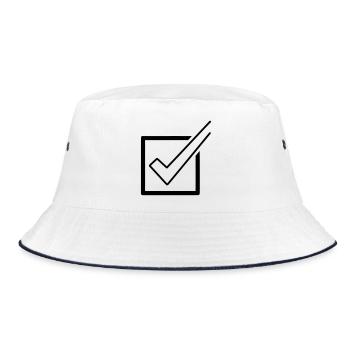 Checklist Tick Box Done - Bucket Hat - white/navy - Front