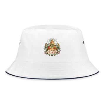 Devise de la Croûte Œil de la Pyramide de la Pizza - Bob - blanc/marine - Devant