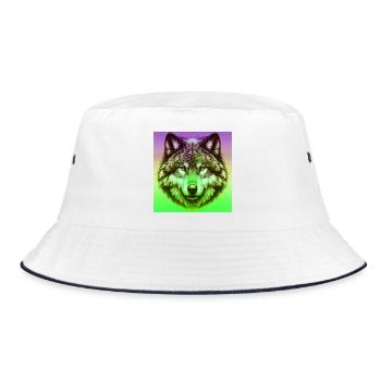 Wolf - Bucket Hat - white/navy - Front