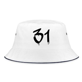 31 - Bucket Hat - white/navy - Front
