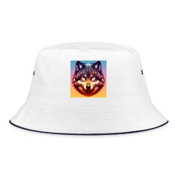 Wolf - Bucket Hat - white/navy - Front
