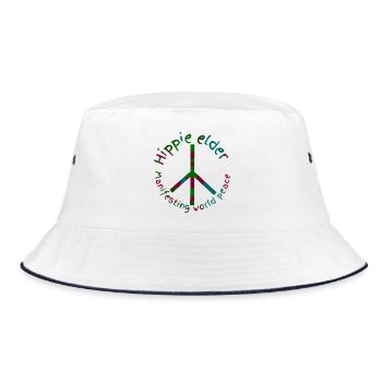 Hippies peace - Bucket Hat - white/navy - Front