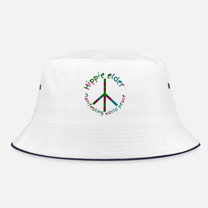 Paix hippie - Bob - blanc/marine