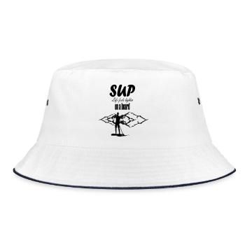 SUP Life Feels Lighter On A Board - Bucket Hat - white/navy - Front