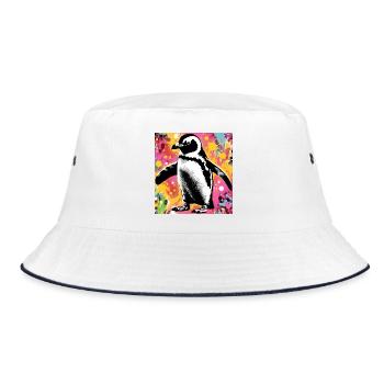 penguin - Bucket Hat - white/navy - Front