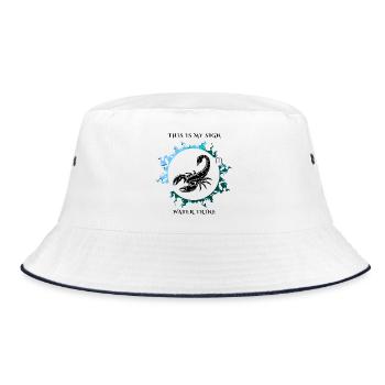 Mein Sternzeichen ist Skorpion - Bucket Hat - Weiß/Navy - Vorne