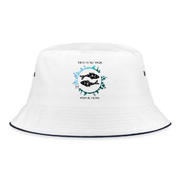 My Pisces sign - Bucket Hat - white/navy - Front