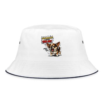  Hund - Guck mich nicht in diesem Ton an - Bucket Hat - Weiß/Navy - Vorne