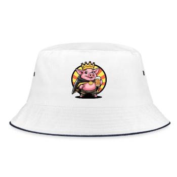 Pork Beer Funny - Bucket Hat - white/navy - Front