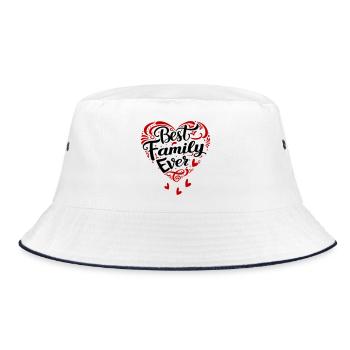 Best Family ever Liebesherz - Bucket Hat - Weiß/Navy - Vorne