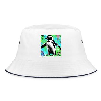 penguin - Bucket Hat - white/navy - Front