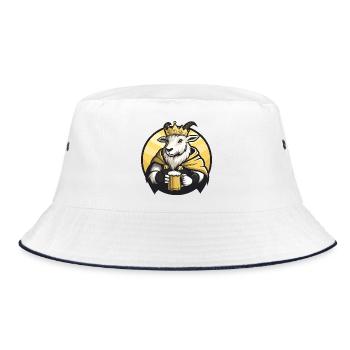 Bergziege Bier Lustig - Bucket Hat - Weiß/Navy - Vorne